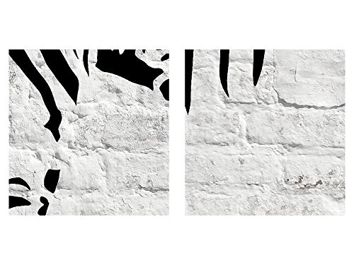 Bilder Washing Zebra Banksy Wandbild 200 x 80 cm - 5 Teilig Vlies - Leinwand Bild XXL Format Wandbilder Wohnzimmer Wohnung Deko Kunstdrucke Schwarz Weiß MADE IN GERMANY Fertig zum Aufhängen 303255a