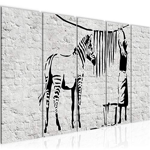 Bilder Washing Zebra Banksy Wandbild 200 x 80 cm - 5...
