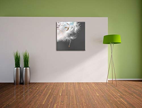 Pixxprint hübsche Pusteblume schwarz/weiß, Format: 40x40 auf Leinwand