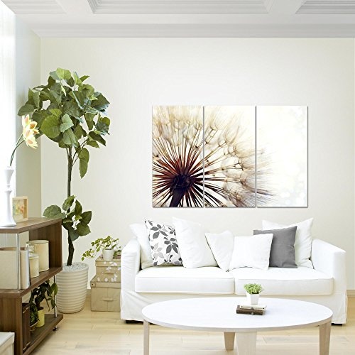 Bilder Blumen Pusteblume Wandbild 120 x 80 cm - 3 Teilig...