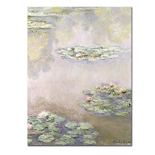 WANDKINGS Leinwandbild Seerosenteich 1908 von Claude Monet / 60 x 80 cm/auf Keilrahmen