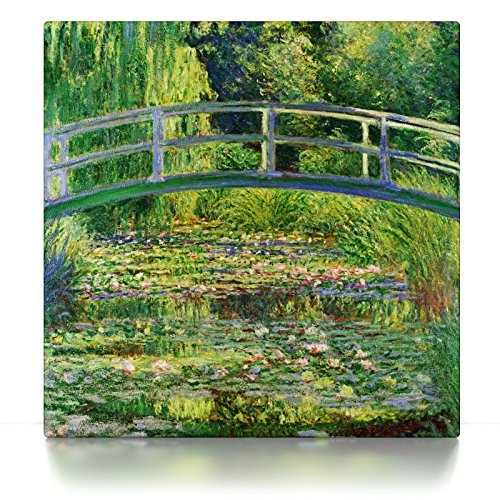 CanvasArts Seerosenteich / (Wasserlilien) & japanische Brücke - Claude Monet - Leinwandbild (90 x 90 cm, Leinwand auf Keilrahmen)