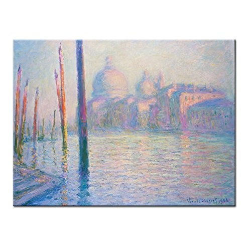 Wandkings Leinwandbild Venedig von Claude Monet / 120 x 90 cm / auf Keilrahmen