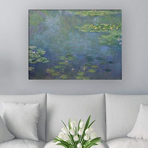 Wandkings Leinwandbilder von Claude Monet - Wähle ein Motiv & Größe: Seerosenteich - 80 x 60 cm