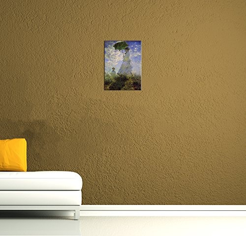 Wandbild Claude Monet Frau mit Sonnenschirm - 30x40cm hochkant - Alte Meister Berühmte Gemälde Leinwandbild Kunstdruck Bild auf Leinwand