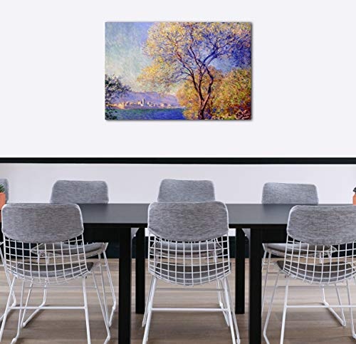 Printed Paintings Leinwand (100x70cm): Claude Monet - Antibes, Blick vom Salis Garten