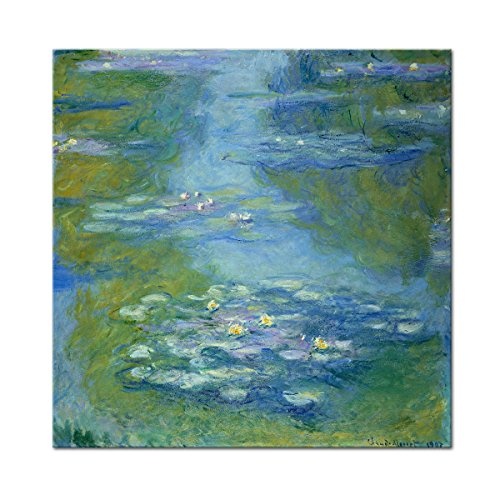 Wandkings Leinwandbild Seerosenteich 1907 von Claude Monet / 60 x 60 cm / auf Keilrahmen