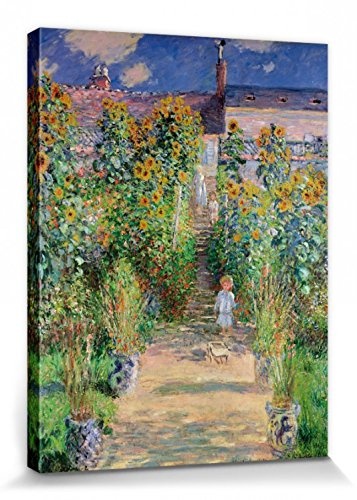 1art1 111470 Claude Monet - Der Garten des Künstlers In Vétheuil, 1881 Poster Leinwandbild Auf Keilrahmen 40 x 30 cm