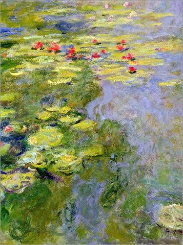 Posterlounge Leinwandbild 30 x 40 cm: Der Seerosenteich von Claude Monet/Bridgeman Images - fertiges Wandbild, Bild auf Keilrahmen, Fertigbild auf echter Leinwand, Leinwanddruck