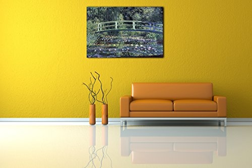 Printed Paintings Leinwand (60x40cm): Claude Monet - Seerosen und Japanische Brücke