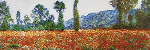 1art1 85553 Claude Monet - Mohnblumenfeld In Giverny, 1890 Leinwandbild Auf Keilrahmen 150 x 50 cm