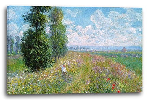 Printed Paintings Leinwand (120x80cm): Claude Monet - Wiese mit Pappeln