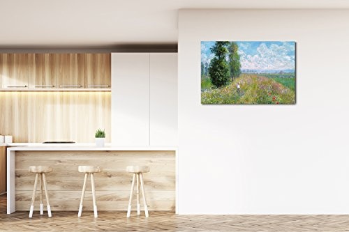 Printed Paintings Leinwand (120x80cm): Claude Monet - Wiese mit Pappeln