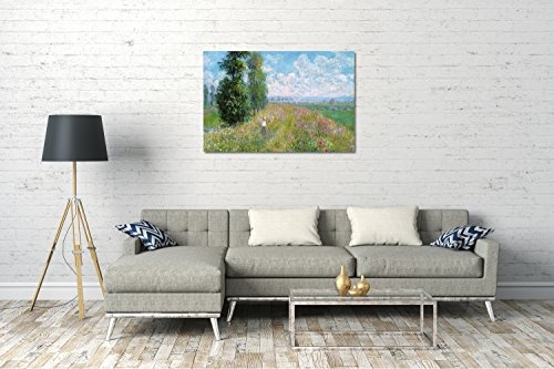 Printed Paintings Leinwand (120x80cm): Claude Monet - Wiese mit Pappeln