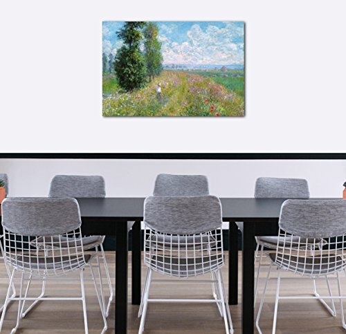 Printed Paintings Leinwand (120x80cm): Claude Monet - Wiese mit Pappeln