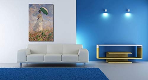 Claude Monet - Frau mit Sonnenschirm - 50x75 cm - Leinwandbild auf Keilrahmen - Wand-Bild - Kunst, Gemälde, Foto, Bild auf Leinwand - Alte Meister/Museum