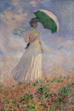 Claude Monet - Frau mit Sonnenschirm - 50x75 cm - Leinwandbild auf Keilrahmen - Wand-Bild - Kunst, Gemälde, Foto, Bild auf Leinwand - Alte Meister/Museum