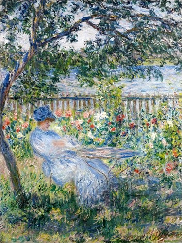 Posterlounge Leinwandbild 60 x 80 cm: La Terrasse von Claude Monet - fertiges Wandbild, Bild auf Keilrahmen, Fertigbild auf echter Leinwand, Leinwanddruck