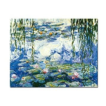Wieco Art, Seerosen von Claude Monet, Ölgemälde-Reproduktion, moderne Giclée-Leinwand, Landschaftsbilder gedruckt auf Leinwand, MON0023-3040