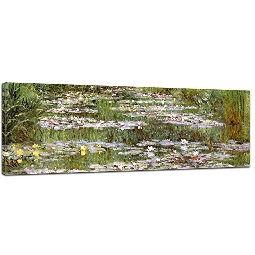 Keilrahmenbild Claude Monet Die japanische Brücke - 120x40cm Panorama quer - Alte Meister Berühmte Gemälde Leinwandbild Kunstdruck Bild auf Leinwand