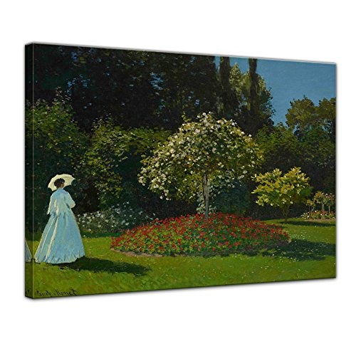 Keilrahmenbild Claude Monet Frau im Garten - 120x90cm...