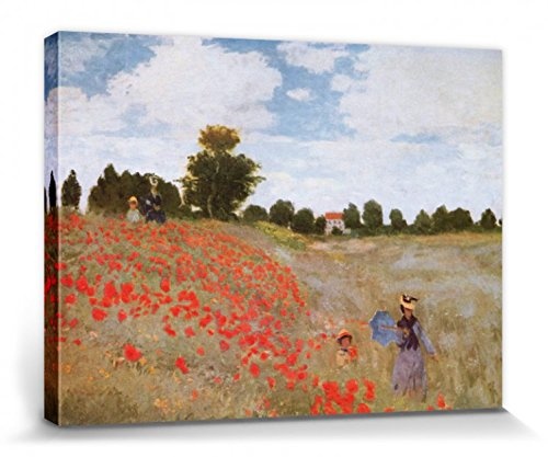 1art1 111472 Claude Monet - Mohnblumen, 1873 Poster Leinwandbild Auf Keilrahmen 40 x 30 cm
