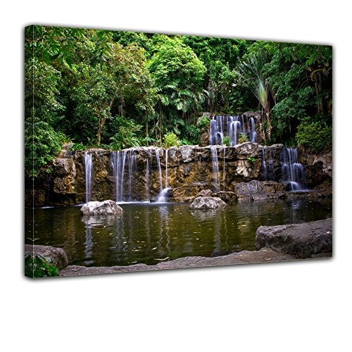 Keilrahmenbild - Wasserfall in Thailand - Bild auf Leinwand - 120x90 cm 1 teilig - Leinwandbilder - Landschaften - Asien - Kaskade - Khlong Yai Kee Wasserfall