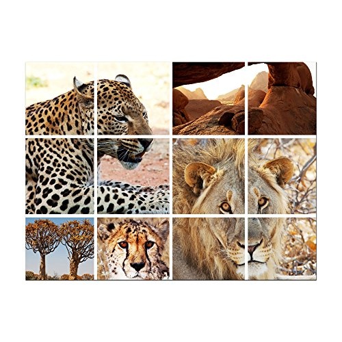 Keilrahmenbild - Afrika Collage I - Bild auf Leinwand -...