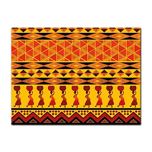 Keilrahmenbild - Afrika Design - Bild auf Leinwand - 120x90 cm einteilig - Leinwandbilder - Urban & Graphic - rot orange
