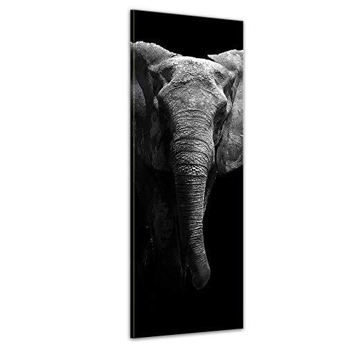 Keilrahmenbild Elefanten schwarz weiß - Bild auf...