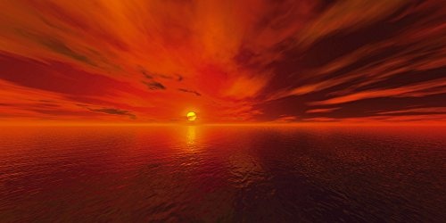 Artland Qualitätsbilder I Bild auf Leinwand Leinwandbilder Wandbilder 100 x 50 cm Landschaften Sonnenaufgang -untergang Foto Orange A9DT Sonnenuntergang