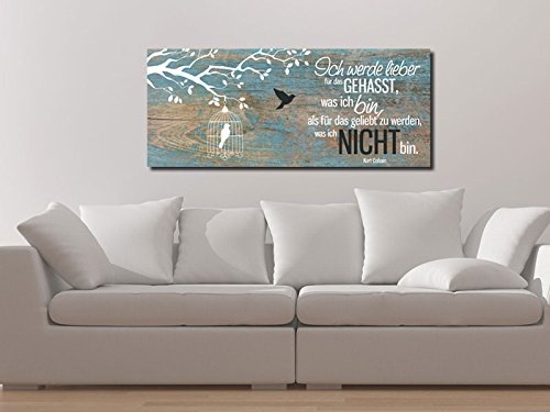 Dalinda XXL-Wandbild Leinwandbild mit Spruch Was ich bin. 100x40cm Keilrahmenbild Kunstdruck Wandbild Panorama Leinwandbild LS075