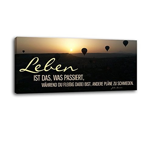 Dalinda® XXL-Wandbild Leinwandbild mit Spruch Leben... 100x40cm Keilrahmenbild Kunstdruck Wandbild Panorama Leinwandbild LS055