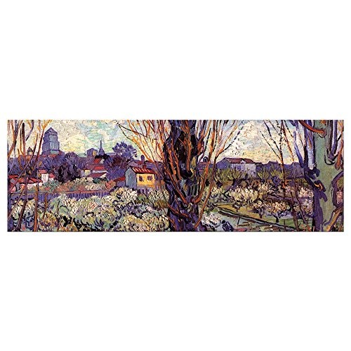 Keilrahmenbild Vincent Van Gogh Blick auf Arles - 120x40cm Panorama quer - Alte Meister Berühmte Gemälde Leinwandbild Kunstdruck Bild auf Leinwand