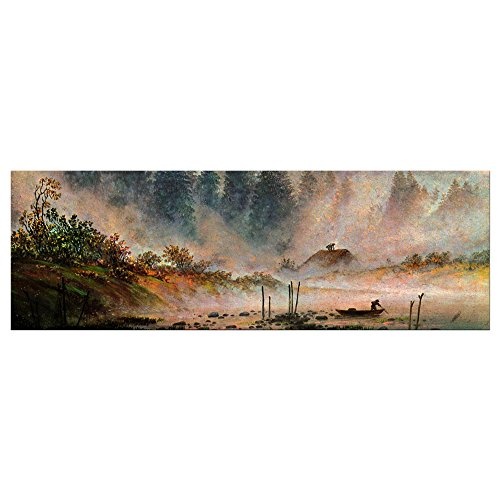 Keilrahmenbild Caspar David Friedrich Der Morgen - 120x40cm Panorama quer - Alte Meister Berühmte Gemälde Leinwandbild Kunstdruck Bild auf Leinwand