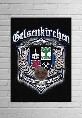 Uglyshirt89 Für Immer Gelsenkirchen Premium Leinwand | Keilrahmen Bild Gemälde Wandbild Poster (45 x 30 cm)