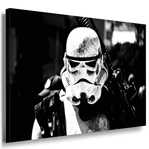 Star Wars Stormtrooper Leinwandbild LaraArt Bilder Schwarz-Weiss Wandbild 40 x 30 cm
