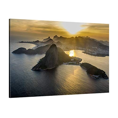 ge Bildet !!! SENSATIONSPREIS hochwertiges Leinwandbild - Sonnenuntergang in Rio de Janeiro Bild - Brasilien - 30 x 20 cm einteilig 1277
