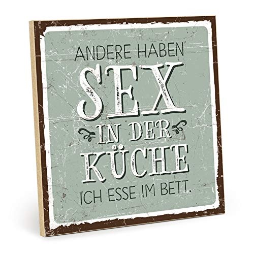 TypeStoff Holzschild mit Spruch - Sex IN DER KÜCHE -...