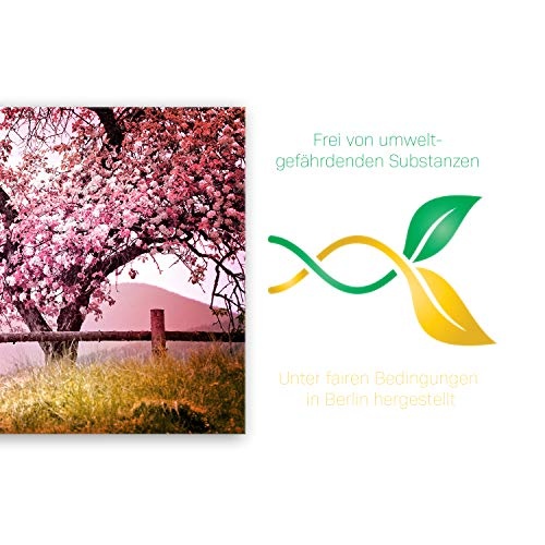 ge Bildet !!! SENSATIONSPREIS hochwertiges Leinwandbild Naturbilder Landschaftsbilder - Frühlingsbaum - Natur Baum Rosa Pink - 30 x 20 cm einteilig 2212 A