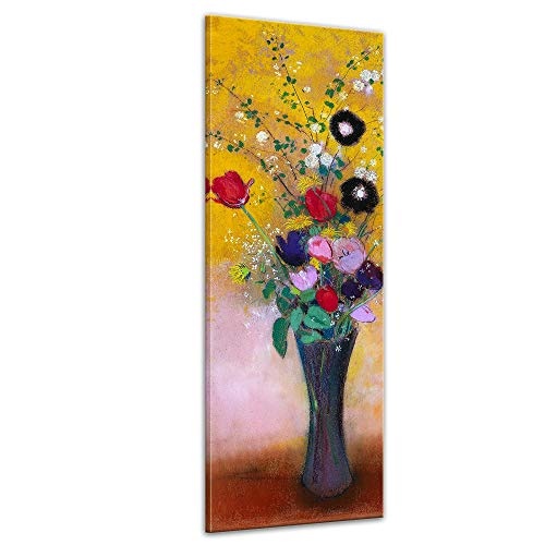 Keilrahmenbild Odilon Redon Blumen - 30x90cm hochkant - Leinwandbild Bild auf Leinwand Gemälde