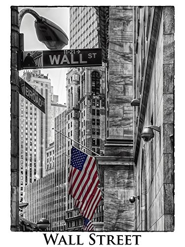 Artland Qualitätsbilder I Bild auf Leinwand Leinwandbilder Wandbilder 30 x 40 cm Städte Amerika Newyork Foto Schwarz Weiß B7NR New York Wall Street