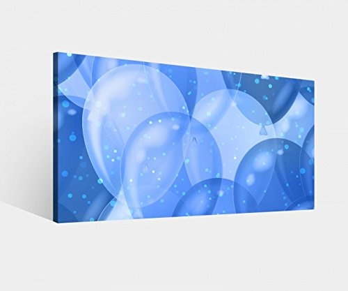 Leinwandbild Luftballon blau Luftballons Cartoon Kinderzimmer Leinwand Bild Bilder Wandbild Holz Leinwandbilder vom Hersteller 9W1041, Leinwand Größe 1:60x30cm