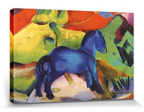1art1 87107 Franz Marc - Das Kleine Blaue Pferdchen, 1912 Leinwandbild Auf Keilrahmen 120 x 80 cm