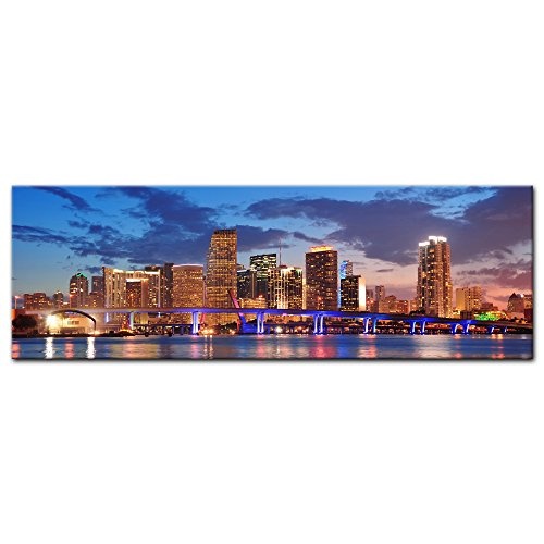 Keilrahmenbild - Skyline von Miami South Beach - Florida...