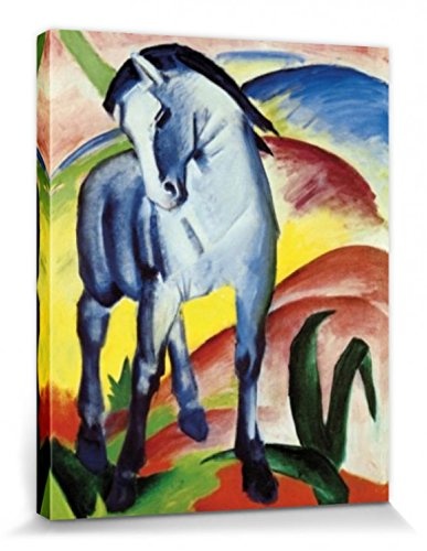 1art1 56518 Franz Marc - Blaues Pferd I, 1911 Leinwandbild Auf Keilrahmen 50 x 40 cm