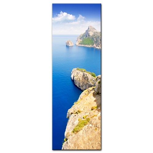 Keilrahmenbild - Cap Formentor - Mallorca - Bild auf Leinwand - 50x160 cm - Leinwandbilder - Landschaften - Spanien - Kap - Steilküste