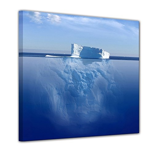Keilrahmenbild - Eisberg - Bild auf Leinwand - 80x80 cm...