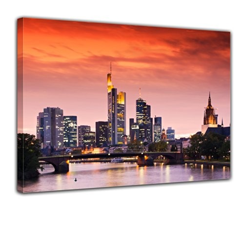 Keilrahmenbild - Frankfurt Skyline - Deutschland bei...