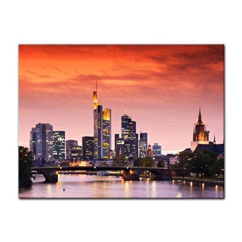 Keilrahmenbild - Frankfurt Skyline - Deutschland bei...